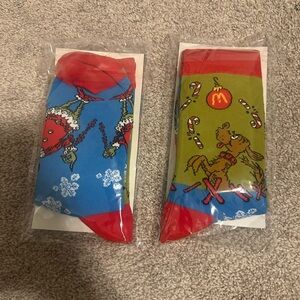 McDonald's Holiday Socks - Red, Blue, and Green
